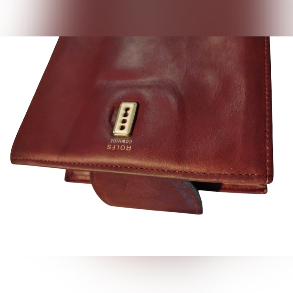 vintage Rolfs Brown Leather Wallet With Kisslock - Picture 5 of 11